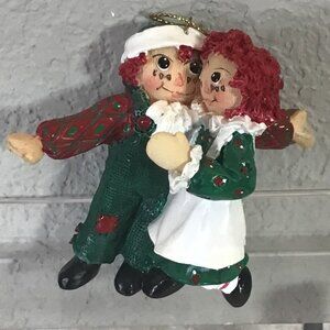 Vintage 1998 Raggedy Ann and Andy Christmas Ornament 3"‎